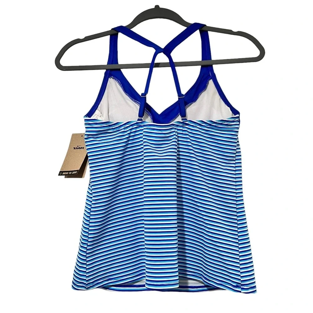 Nike Stripe V- Neck Tankini Blue‎ S